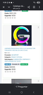 Lampara led G Mini con bocina pequeña reloj